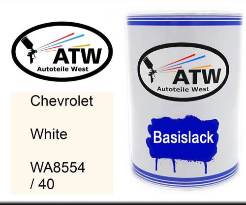 Chevrolet, White, WA8554 / 40: 500ml Lackdose, von ATW Autoteile West.